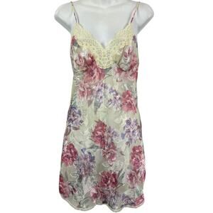 Lucie Ann II USA Made Vintage Sheer Nighty Lingerie Slip Dress Lace Negligee XS